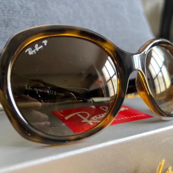 NWT Ray-Ban Round Glamour 57mm Polarized Sunglasses - Light Havana main image 13